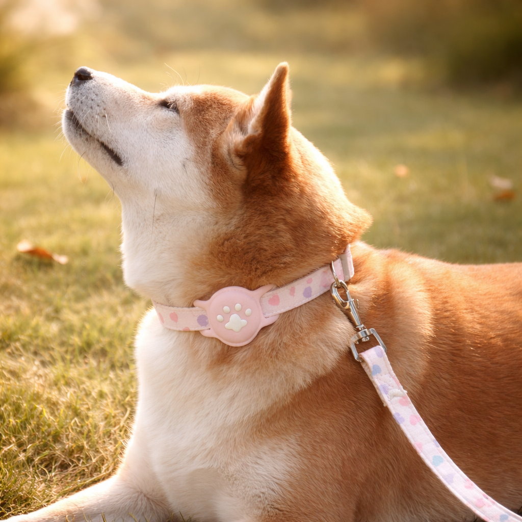Heart & Paw Print AirTag Pet Collar