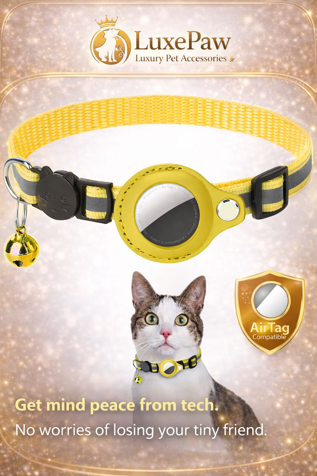 Reflective AirTag Cat Collar