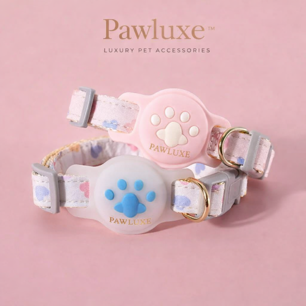 Heart & Paw Print AirTag Pet Collar