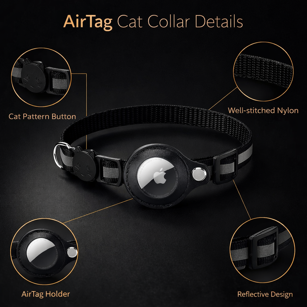 Reflective AirTag Cat Collar